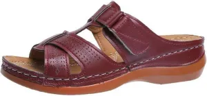 oiangi Womens Sandals 2023 Summer Comfortable Wedge Sandals with Arch Support Solid Casual Fish Mouth Open Toe Slip on Slippers Ladies Beach Travel Shoes