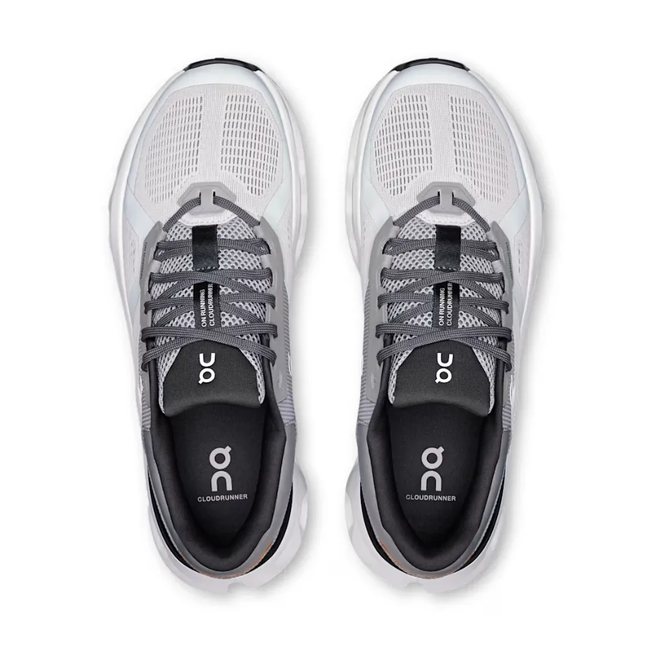 user - friendly men's shoe style On Men's Cloudrunner 2 Running Shoes in Wolf/Ivory SS25