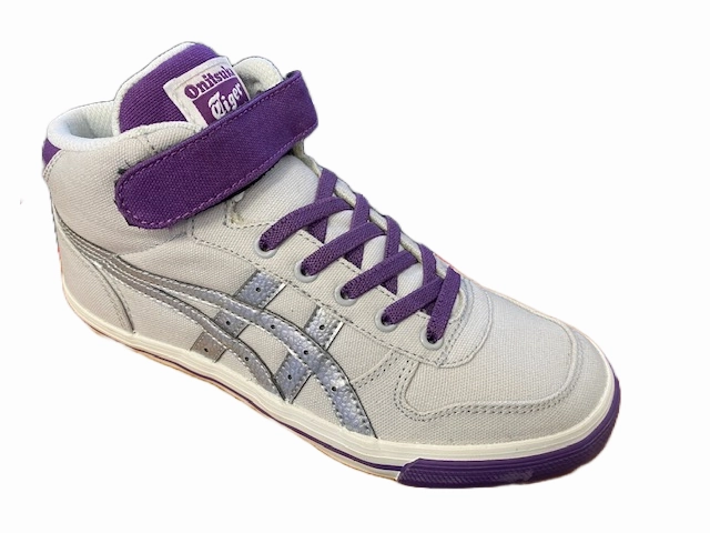 Onitsuka Tiger scarpa sneakers alta in tela da ragazza Aaron C4B1Y 1093 grigio viola argento Fast Run