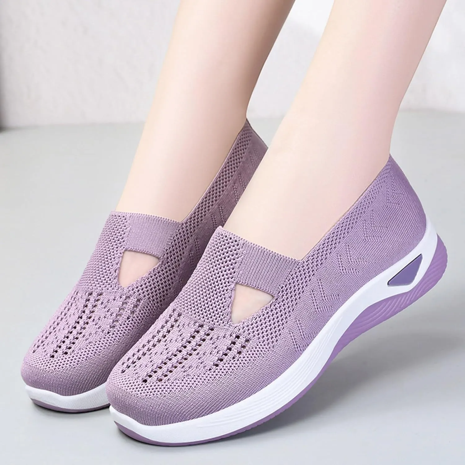 Orthopedic Comfortable Sneakers for Women Slip On Walking Shoes with Arch Support Casual Loafers Plantar Fasciitis Relief Foot Pain Diabetic