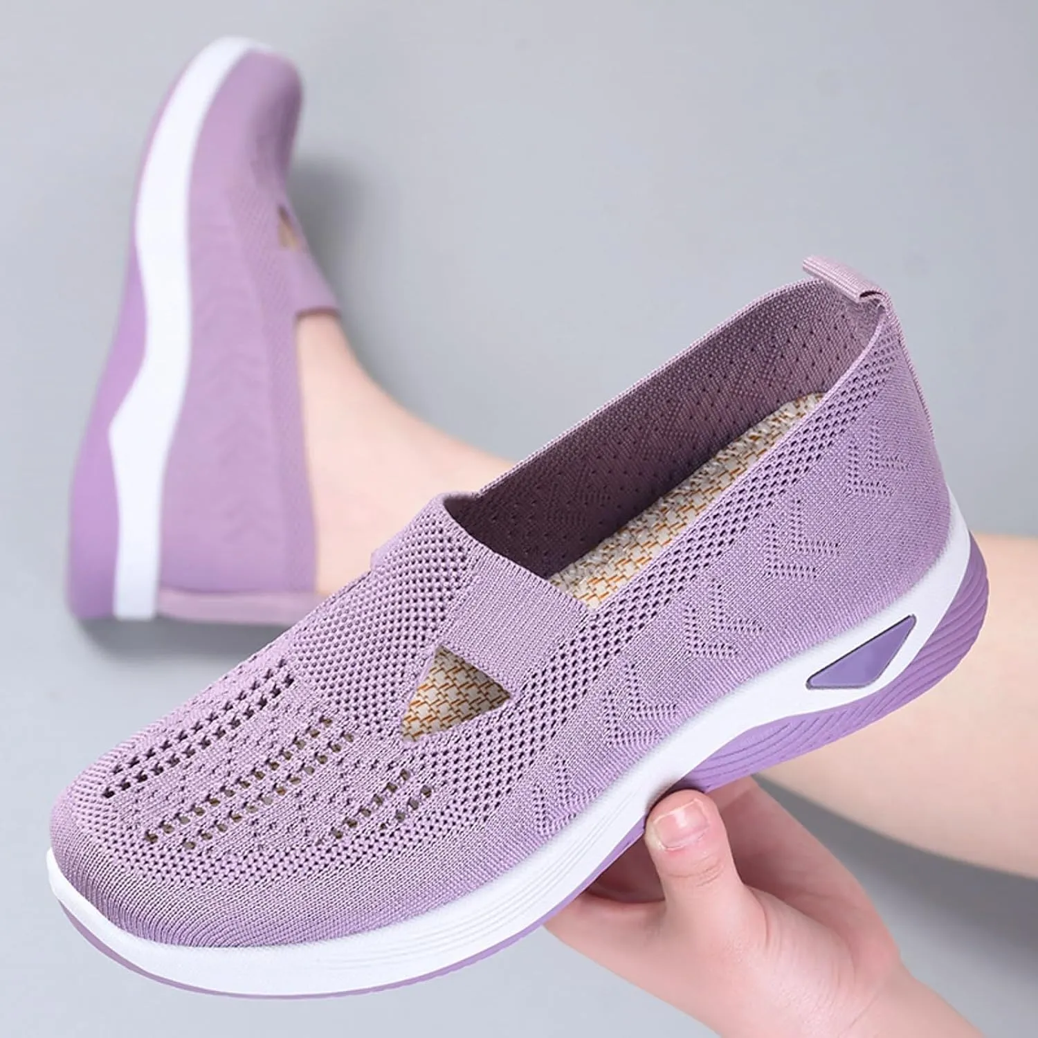 Orthopedic Comfortable Sneakers for Women Slip On Walking Shoes with Arch Support Casual Loafers Plantar Fasciitis Relief Foot Pain Diabetic