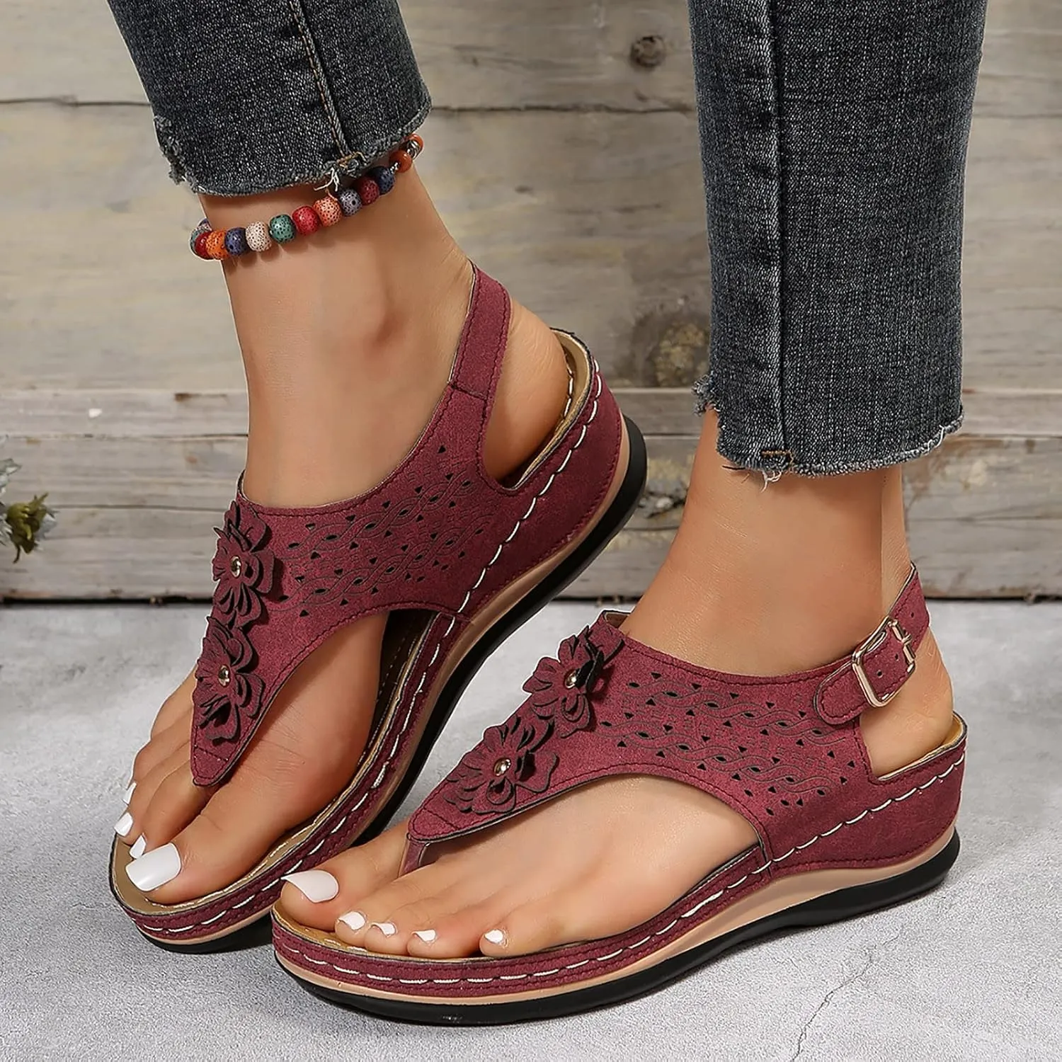 Orthopedic Sandals for Women Wide Orthopedic Womens Slides with Arch Support Sandalias De Mujer Orthopedic Leather Flip Flops Women Orthopedic Leather Sandals for Women Arch Support