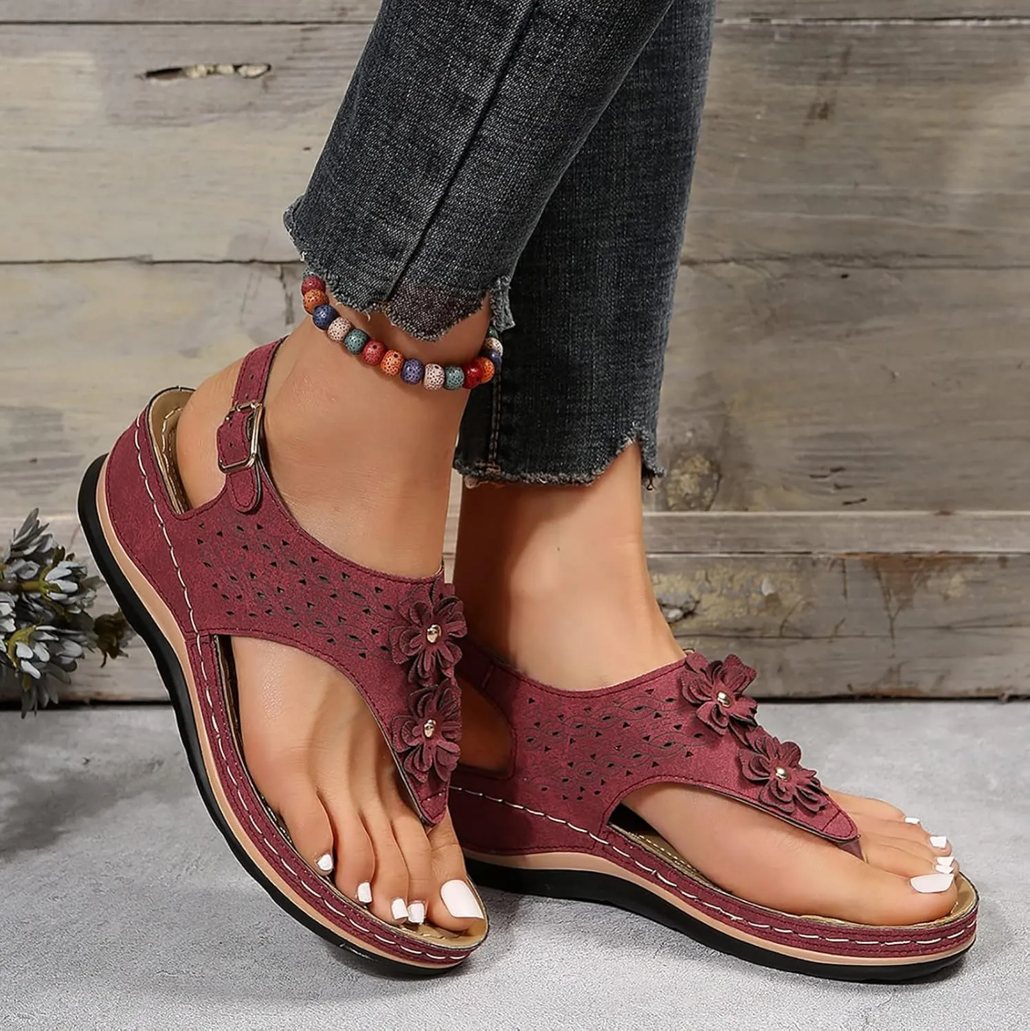 Orthopedic Sandals for Women Wide Orthopedic Womens Slides with Arch Support Sandalias De Mujer Orthopedic Leather Flip Flops Women Orthopedic Leather Sandals for Women Arch Support