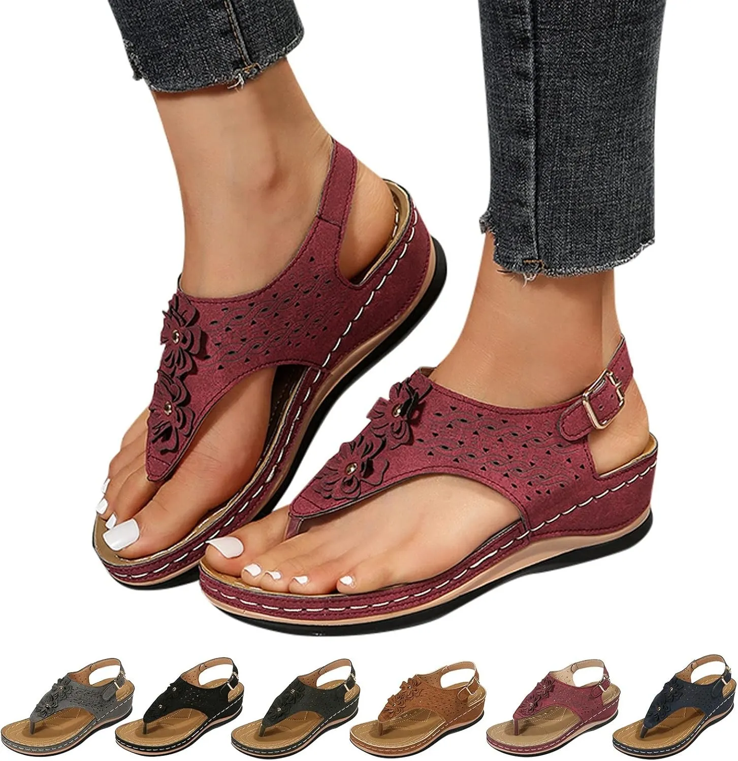 Orthopedic Sandals for Women Wide Orthopedic Womens Slides with Arch Support Sandalias De Mujer Orthopedic Leather Flip Flops Women Orthopedic Leather Sandals for Women Arch Support