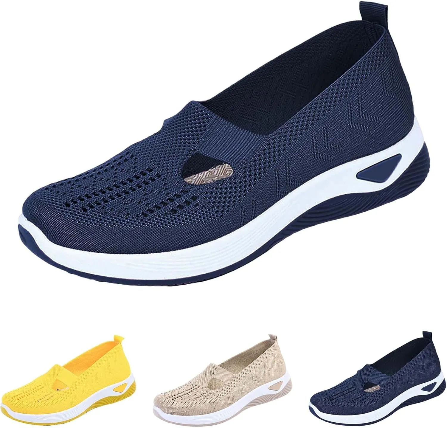 Orthopedic Shoes for Women Breathable Soft Slip On Slip On Shoes Women Mesh Casual Tennis Shoes Platform Sneakers Red Tennis Shoe Trainers Shoe