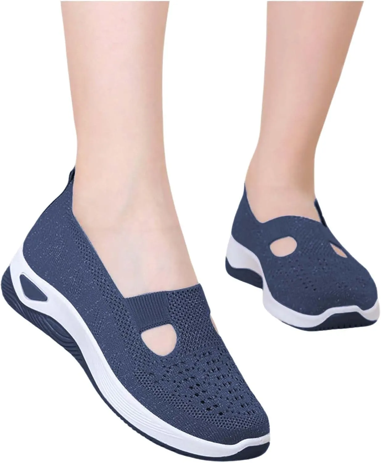 Orthopedic Shoes for Women Breathable Soft Slip On Slip On Shoes Women Mesh Casual Tennis Shoes Platform Sneakers Red Tennis Shoe Trainers Shoe