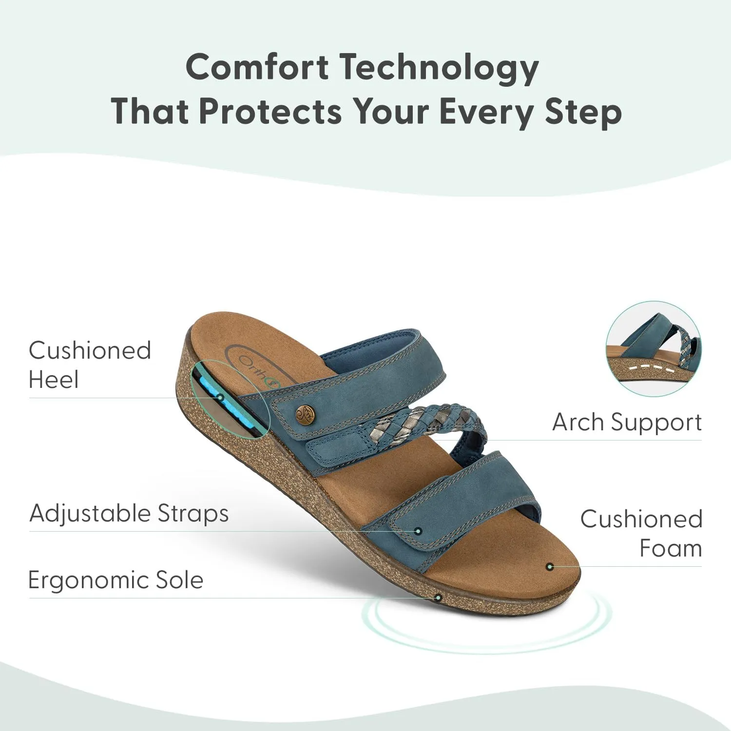 Orthopedic Women's Orthopedic Leather Carrie Sandals