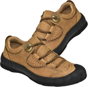 Outdoor Leather Shoes Men's Casual Walking Shoes Leather Business Shoes Comfortable Hiking Trekking Shoes