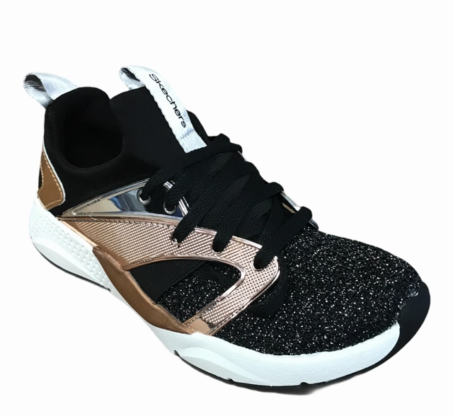 humid - climate running shoes Stride Balance Skechers scarpa da sneakers da bambina Shine Status 84853L BLRG nero