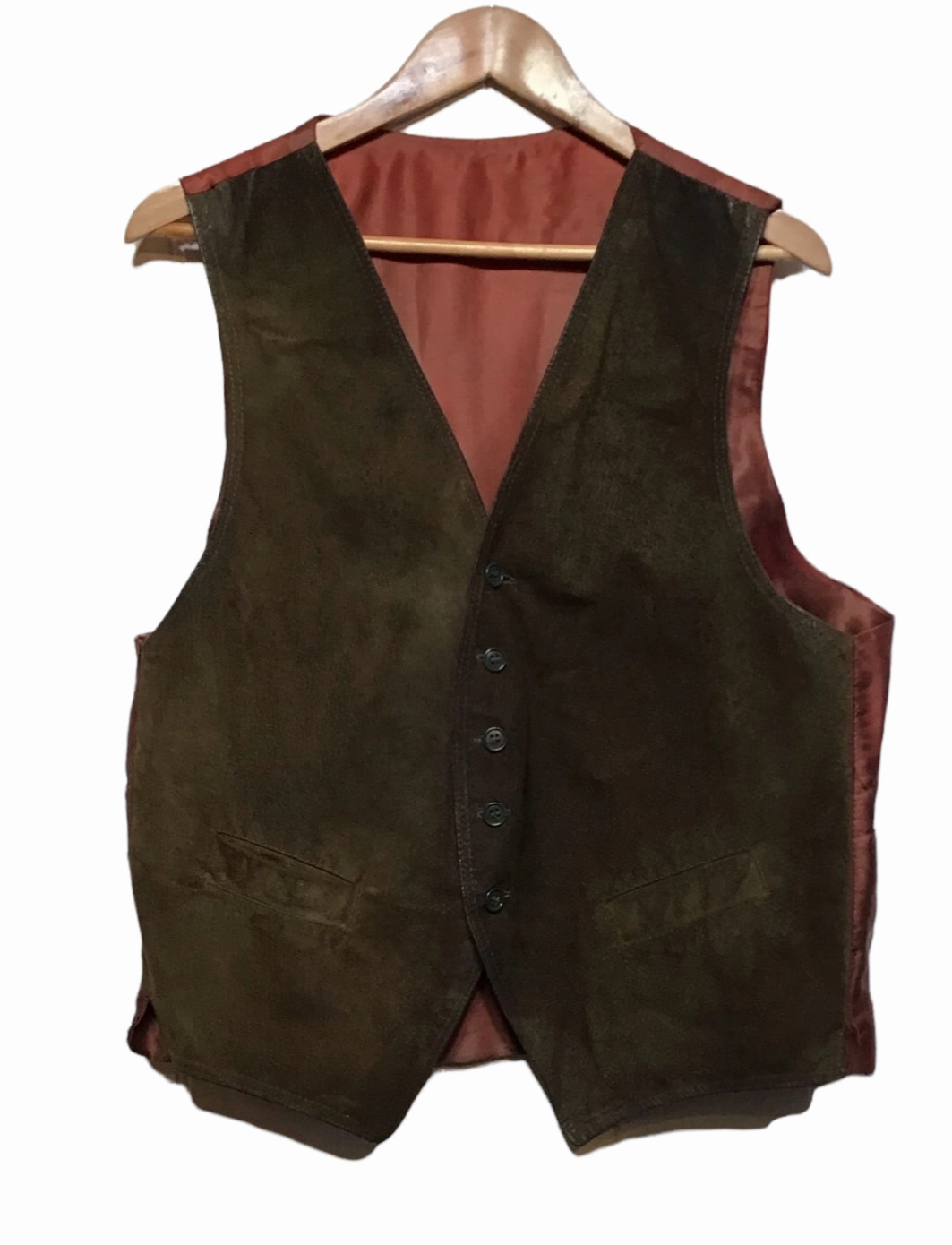 Cordlock Adjustment System kids' Green Suede Waist Coat (Size L)