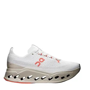 On Women's Cloudsurfer Max Running Shoes in Ivory/Salmon AW25 Recycled Material Build Comfort Panel