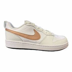 Nike scarpa sneakers da ragazza Court Boroungh Low 2 BQ5448 116 bianco bronzo ankle - support athletic footwear for running