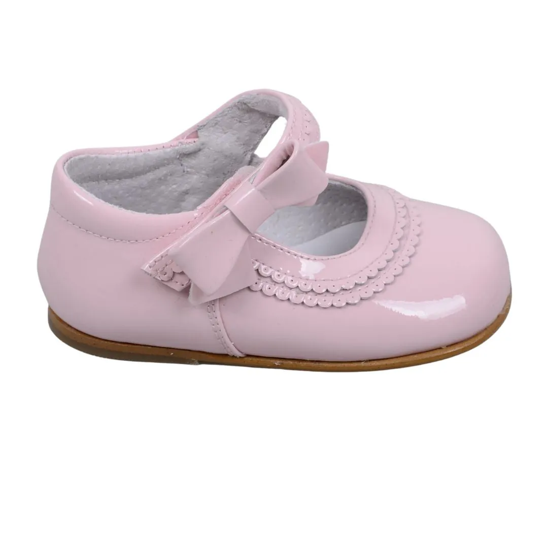 Pale Pink Patent Bow Shoes