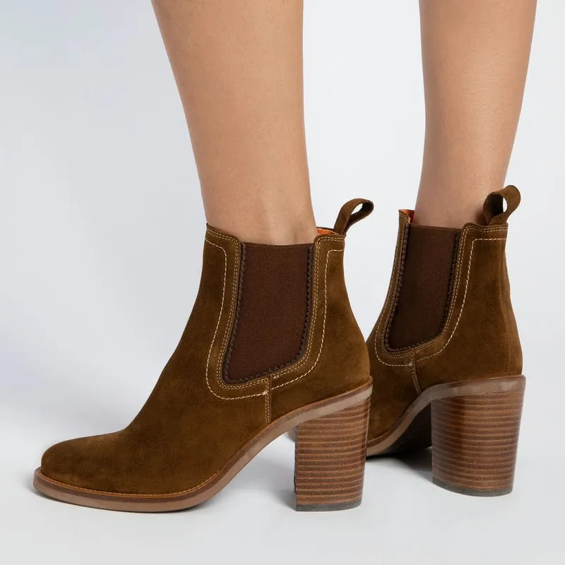 Penelope Chilvers Paloma Rociera Suede Ladies Ankle Boot - Peat