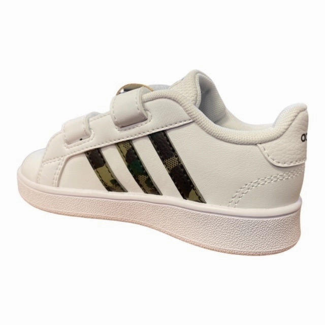 Adidas sneakers da bambino Grand Court CF I GZ1086 white-camo Thermo Bonded Seams