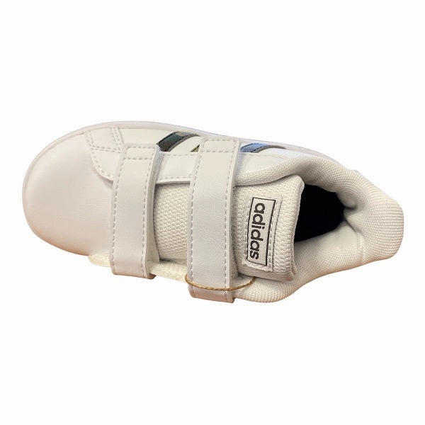 Strappy Dust - resistant Adidas sneakers da bambino Grand Court CF I GZ1086 white-camo