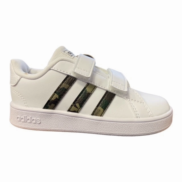 High Traction Tread Entry - level Adidas sneakers da bambino Grand Court CF I GZ1086 white-camo