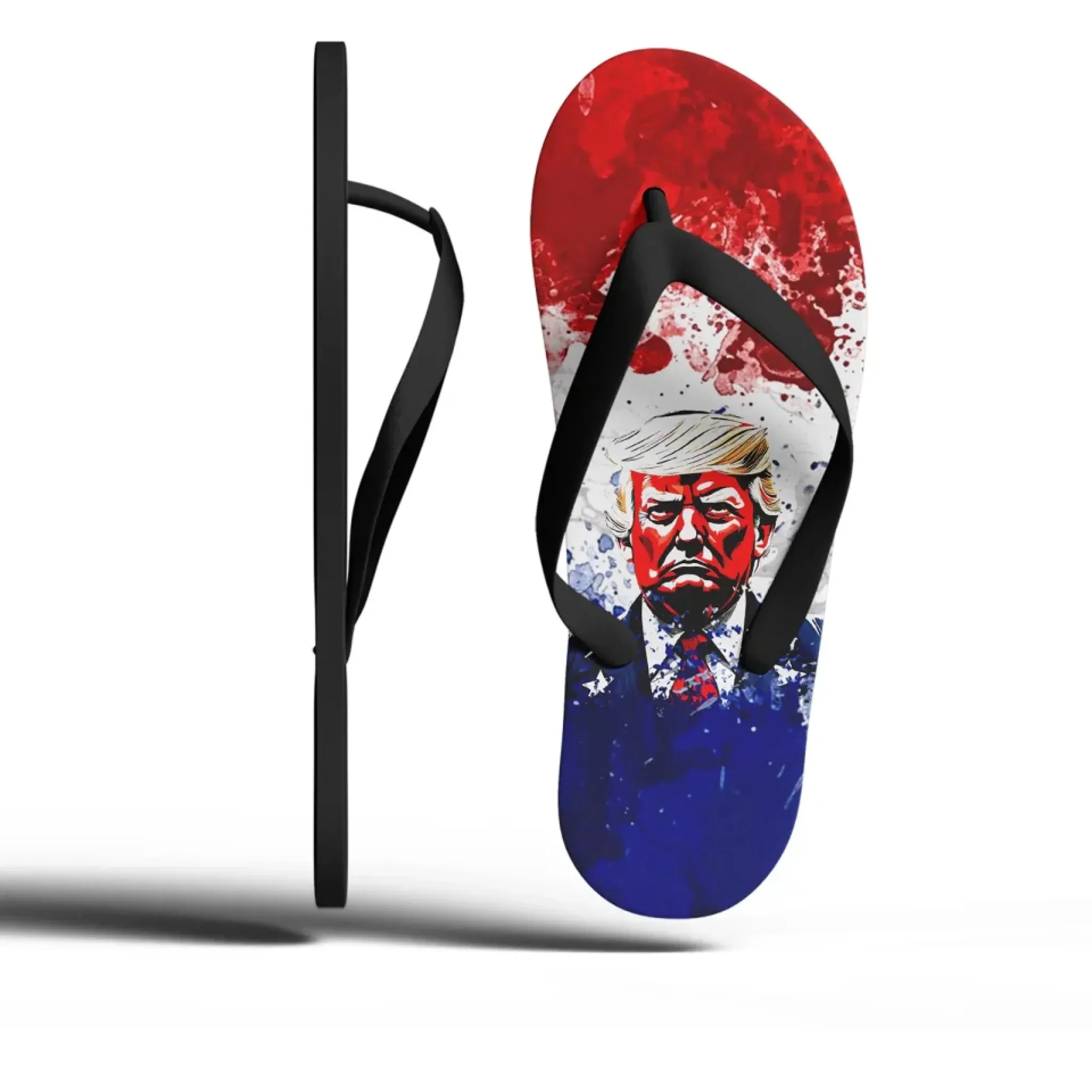Personalized Patriotic Trump Slippers, Custom Trump 45-47 Flip Flop, MAGA  Unisex Slippers