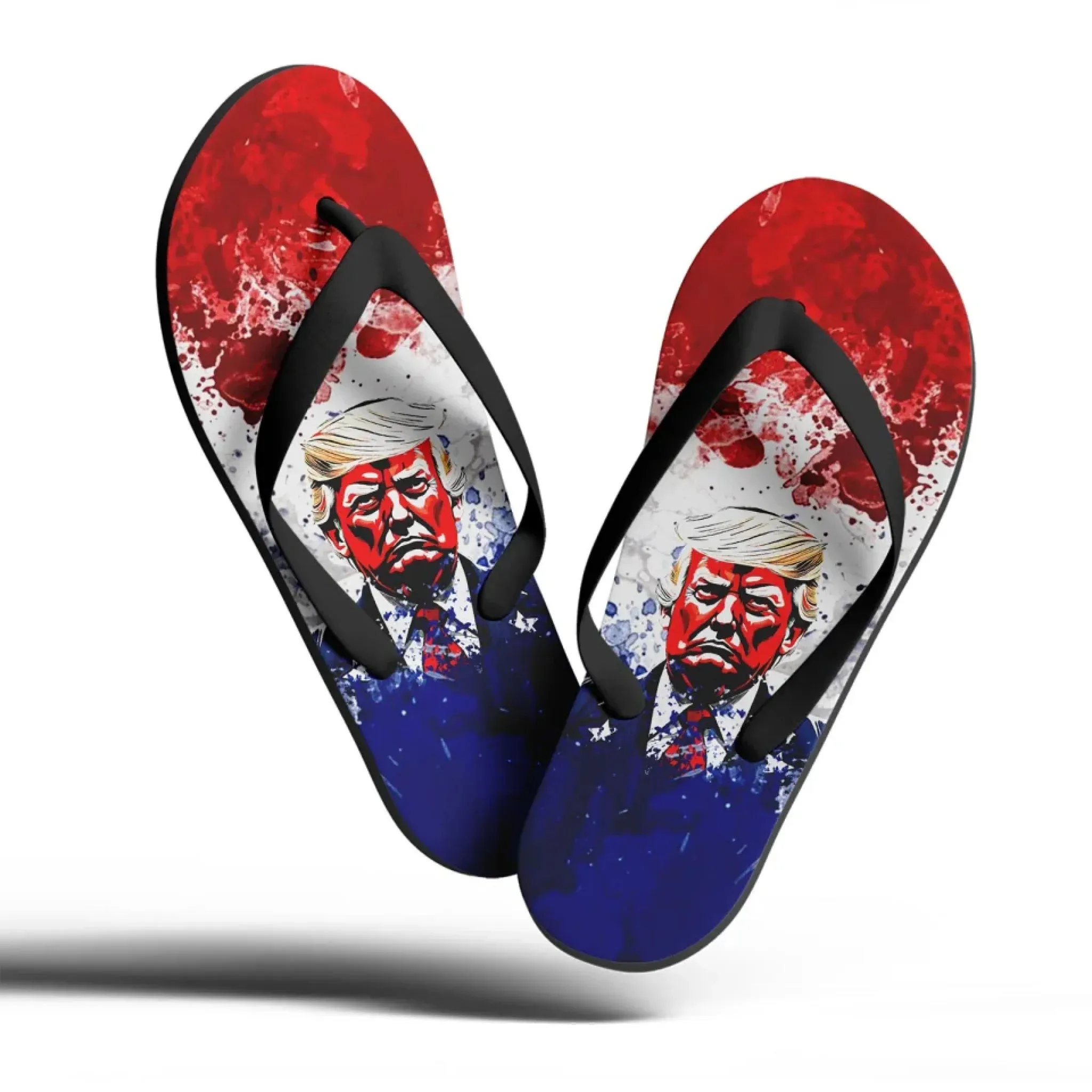 Personalized Patriotic Trump Slippers, Custom Trump 45-47 Flip Flop, MAGA  Unisex Slippers