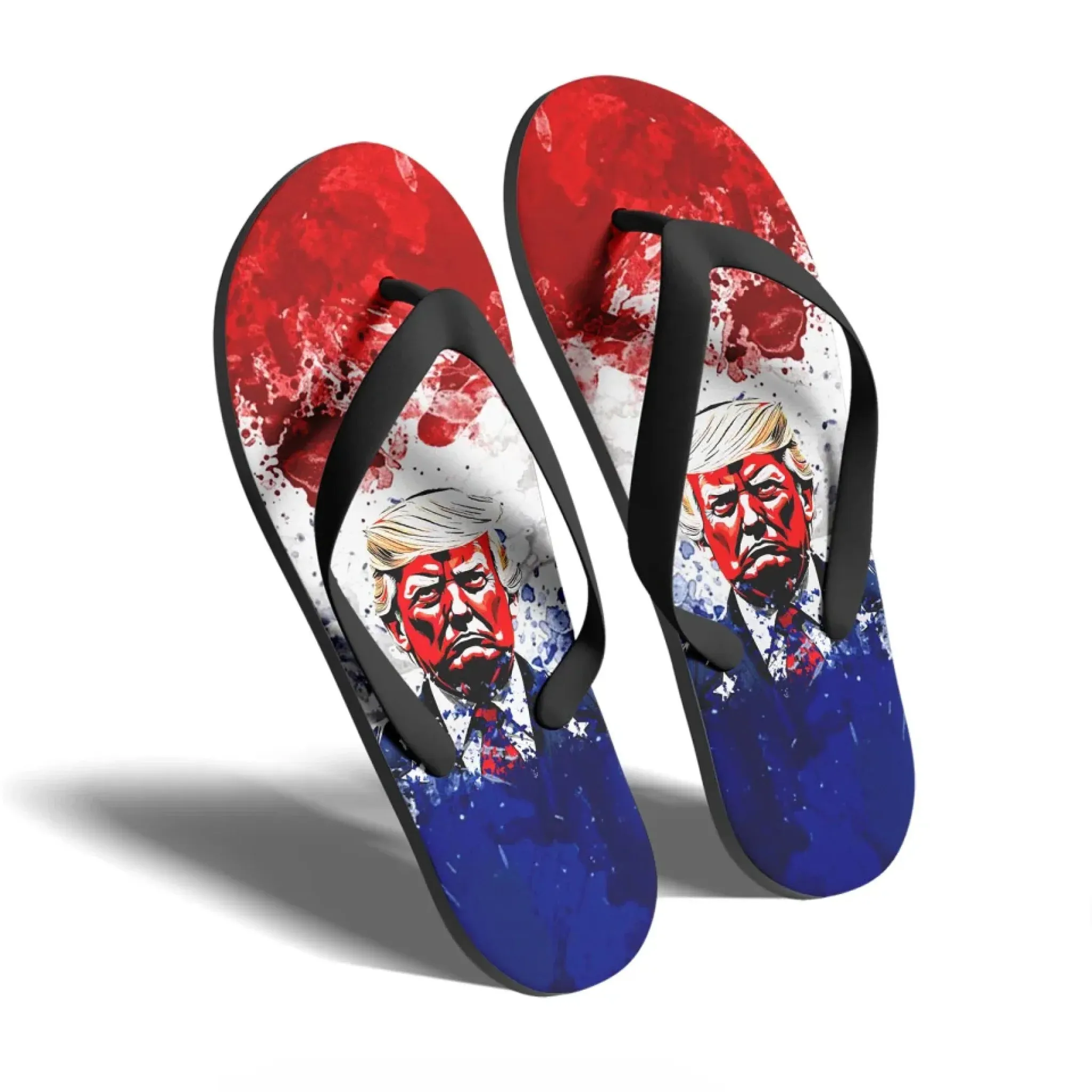 Personalized Patriotic Trump Slippers, Custom Trump 45-47 Flip Flop, MAGA  Unisex Slippers
