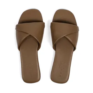 PETRA FLAT SANDALS TAUPE LEATHER