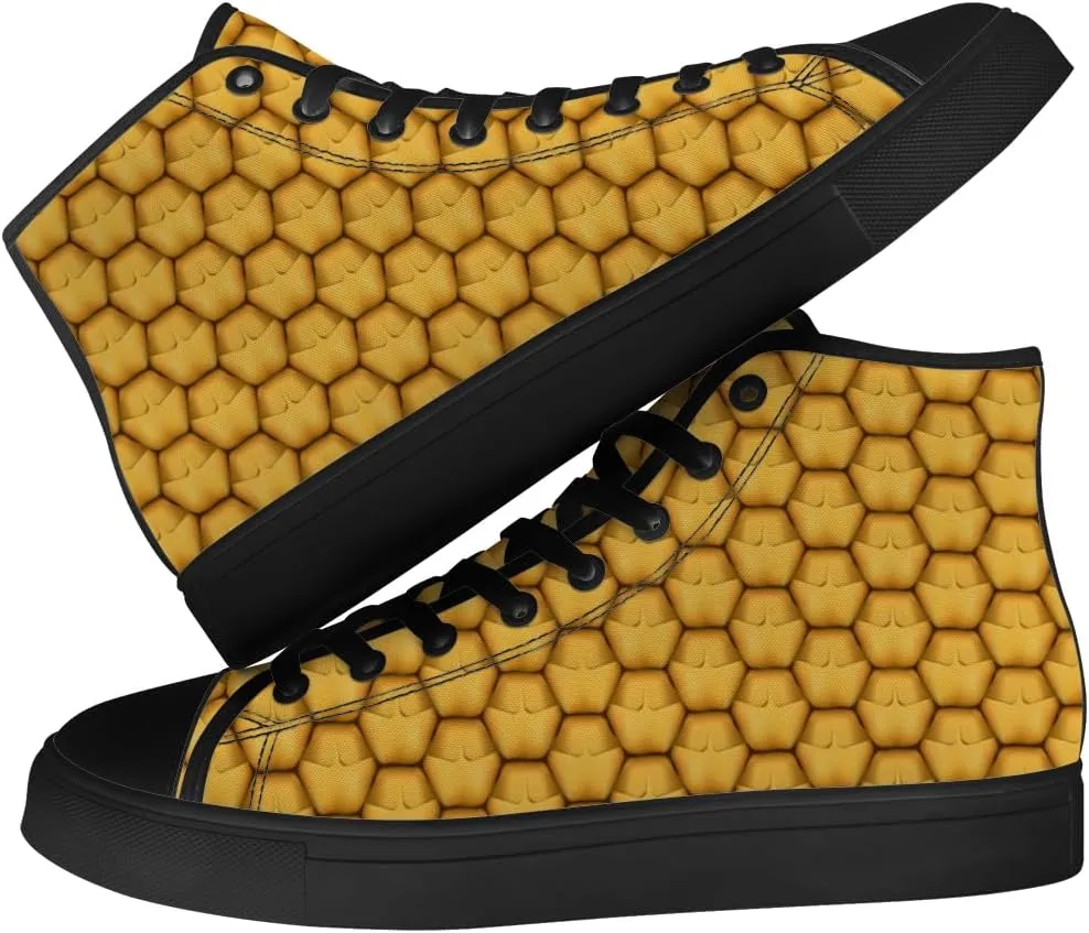 Pineapple High Top Canvas Shoes Tropical High Top Sneakers Lace Up Casual Shoes for Men Women