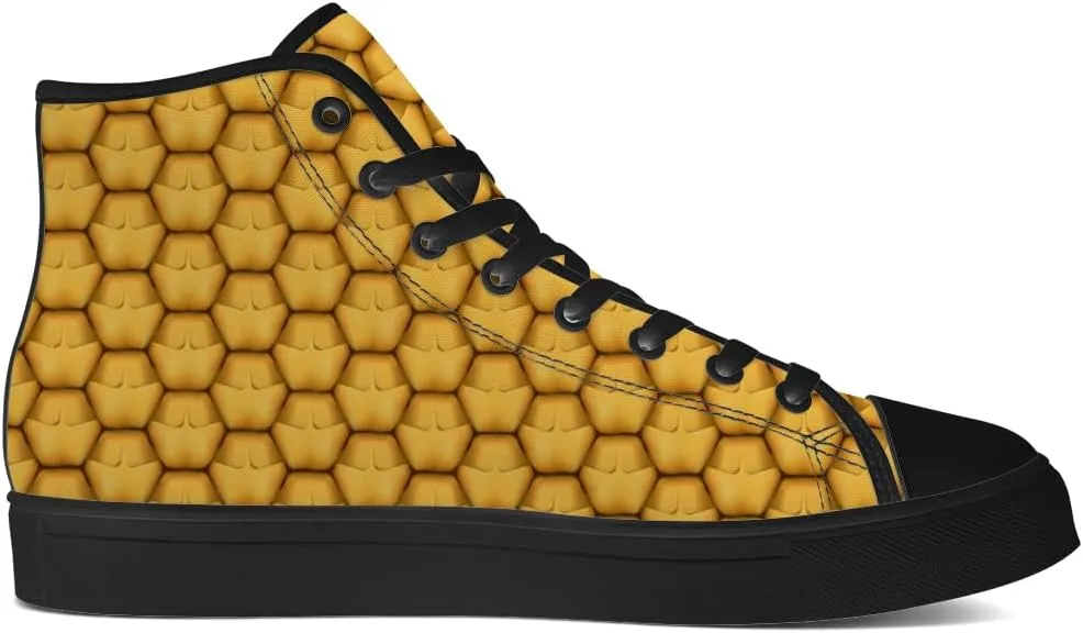 Pineapple High Top Canvas Shoes Tropical High Top Sneakers Lace Up Casual Shoes for Men Women