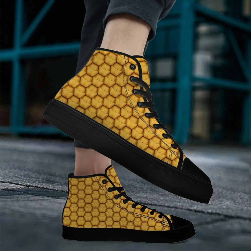 Pineapple High Top Canvas Shoes Tropical High Top Sneakers Lace Up Casual Shoes for Men Women
