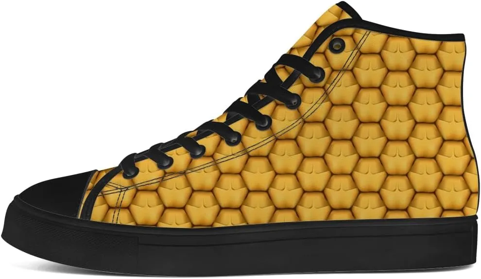 Pineapple High Top Canvas Shoes Tropical High Top Sneakers Lace Up Casual Shoes for Men Women