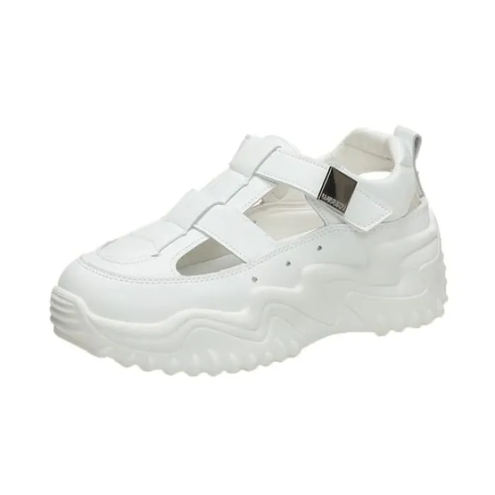 Platform Plain Buckled Sandals