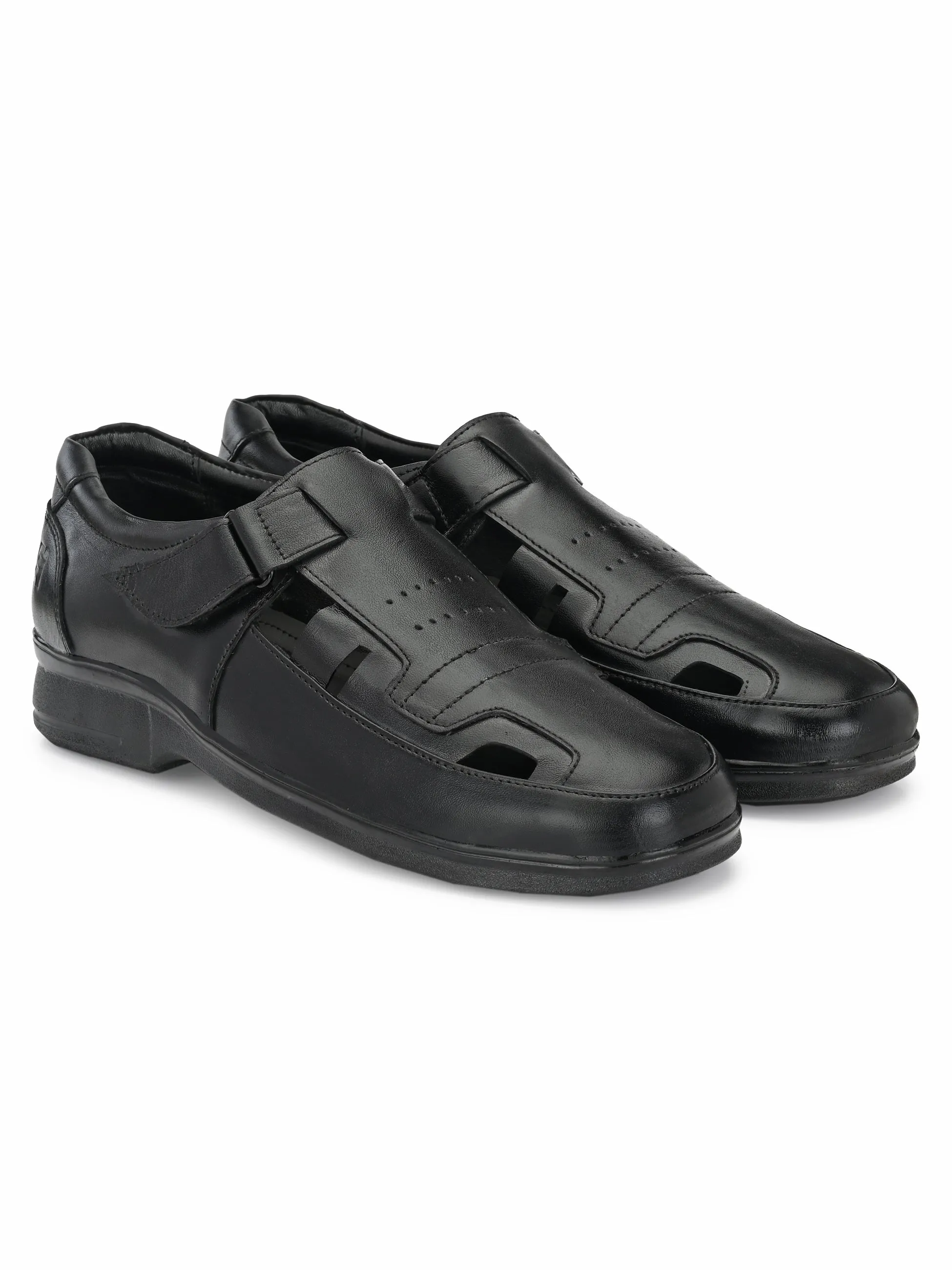 Plus Size Genuine Leather Wide Fit Slip On Formal Sandals GT-3