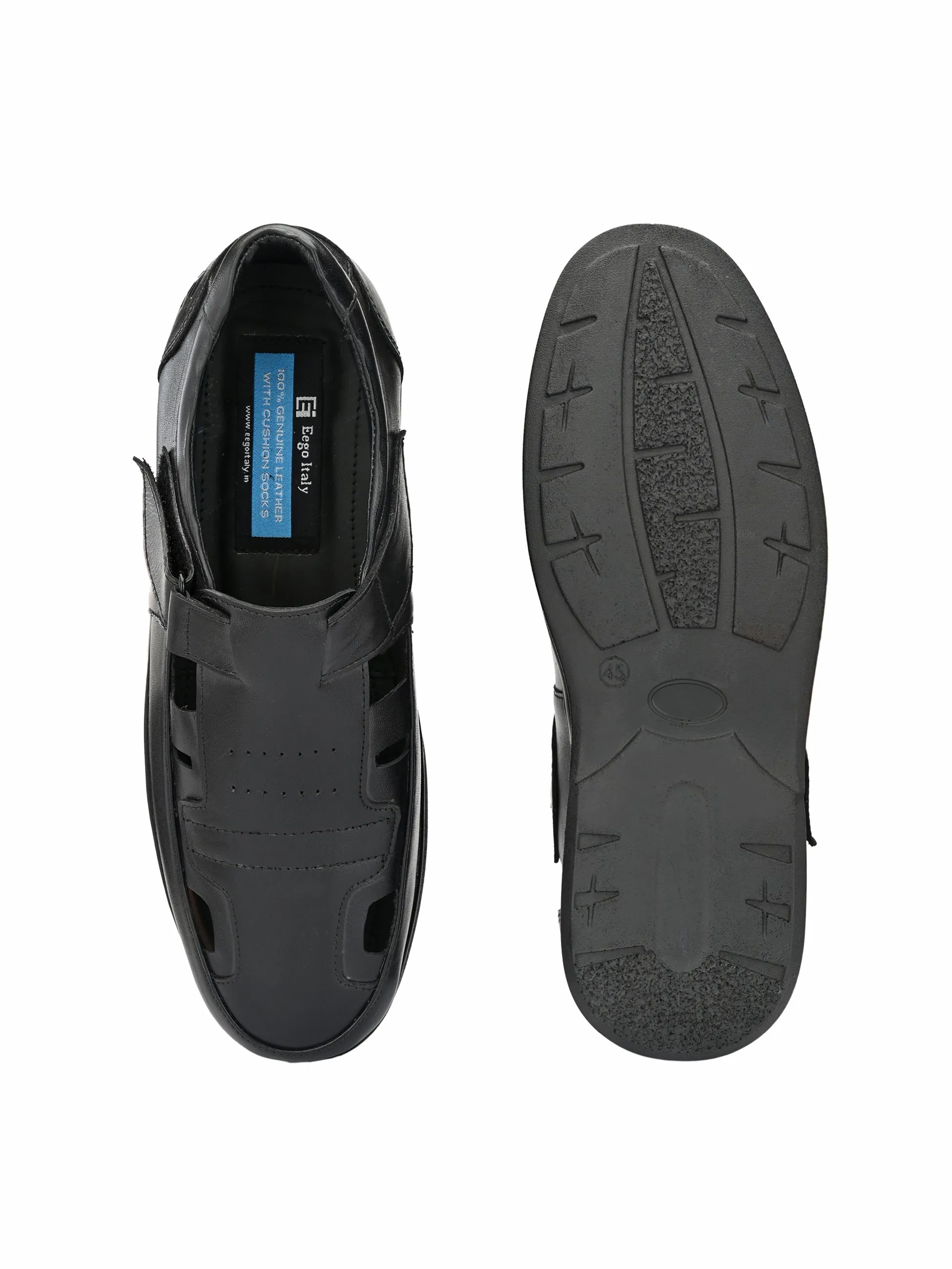 Plus Size Genuine Leather Wide Fit Slip On Formal Sandals GT-3