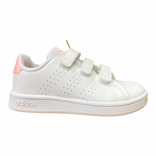 discounted Adidas sneakers bassa da bambina con strappo Advantage C GW0453 white-light pink