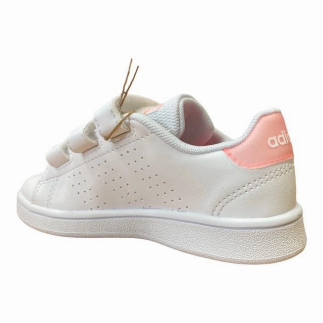 Adidas sneakers bassa da bambina con strappo Advantage C GW0453 white-light pink tactical shoes