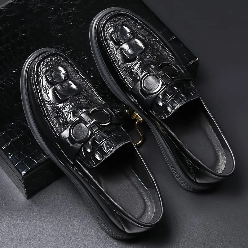 Prom Loafers for Men Faux Leather Party Tuxedo Round Toe Solid Color Non Slip Rubber Sole Low Top Tuxedo Slip On
