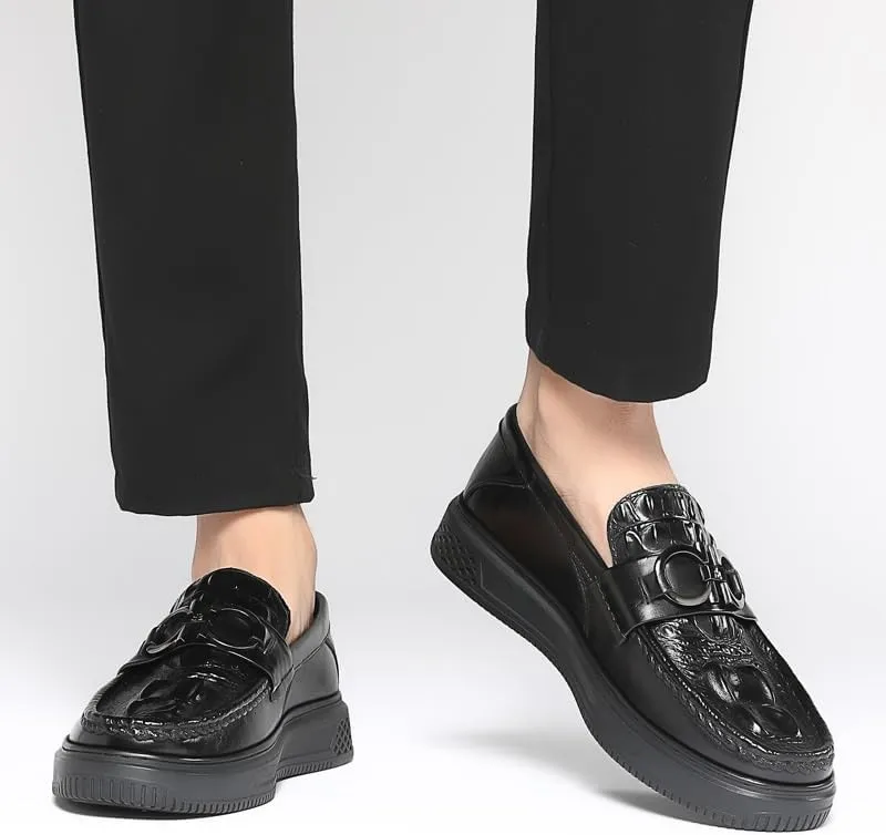 Prom Loafers for Men Faux Leather Party Tuxedo Round Toe Solid Color Non Slip Rubber Sole Low Top Tuxedo Slip On