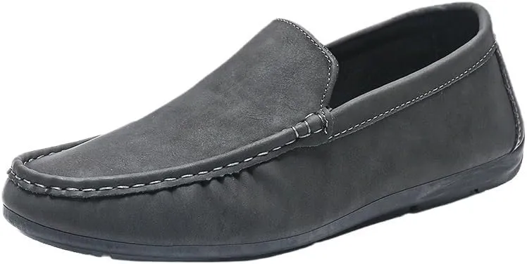 Prom Loafers for Mens Suede Vamp Working Round Toe Non Slip Block Heel Anti-Slip Slip Resistant Uniform Slip On