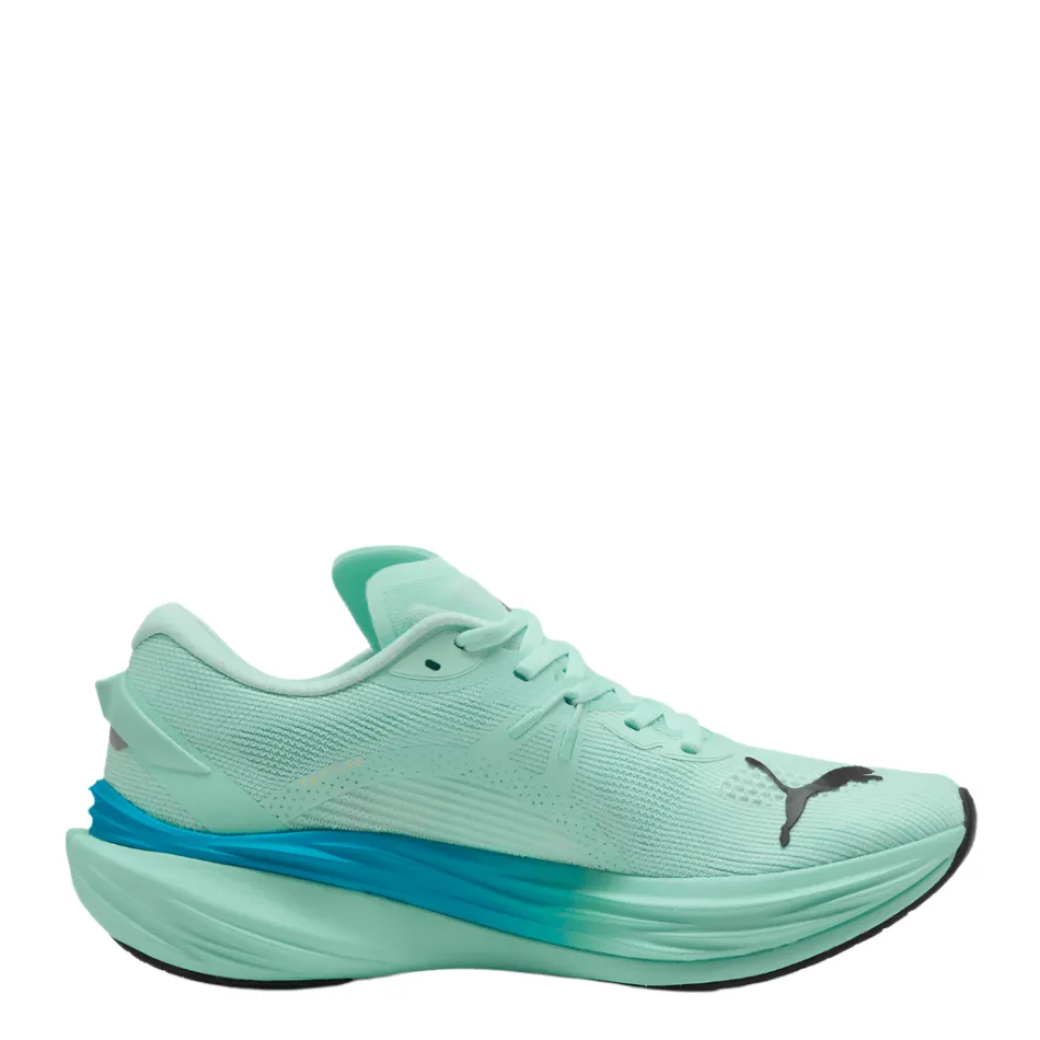 Microcellular Foam Core PUMA Men's Deviate NITRO 3 Running Shoes in Mint Melt/Speed Blue AW25