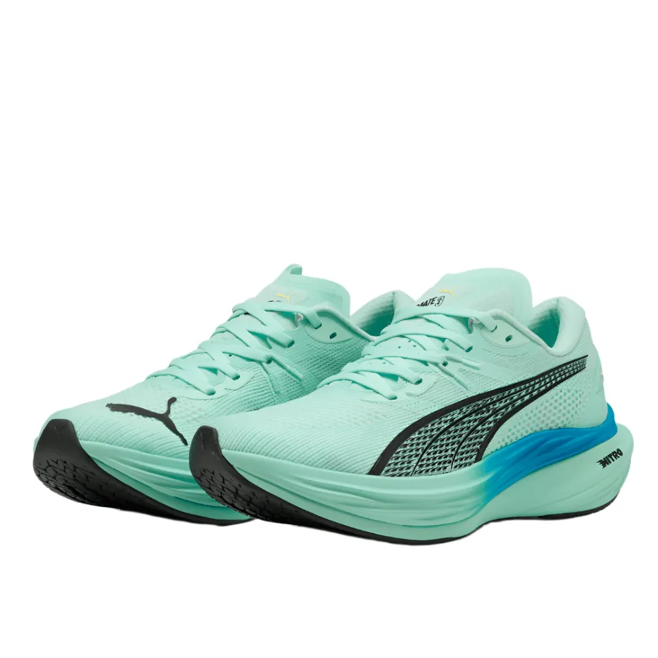 PUMA Men's Deviate NITRO 3 Running Shoes in Mint Melt/Speed Blue AW25 Nano Grip Tread