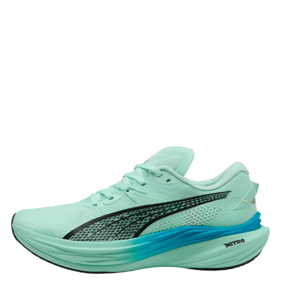PUMA Men's Deviate NITRO 3 Running Shoes in Mint Melt/Speed Blue AW25 Lace   Up Design veteran - run