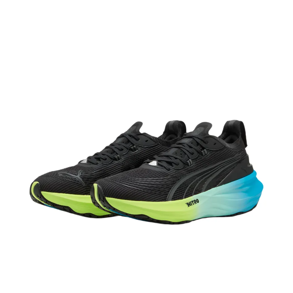 PUMA Men's Foreverrun NITRO 2 Running Shoes in PUMA Black/Fizzy Light/Speed Blue AW25 running - safety