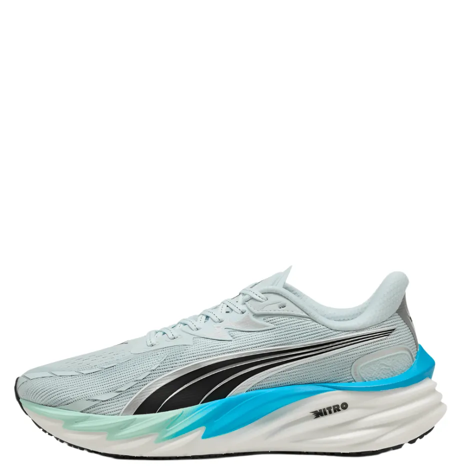 Impact Protection System PUMA Men's Velocity NITRO 4 Running Shoes in Sea Glass/Speed Blue AW25