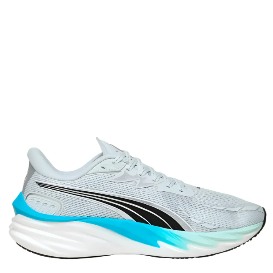 running for energy boost running in a reservoir area shoes PUMA Men's Velocity NITRO 4 Running Shoes in Sea Glass/Speed Blue AW25
