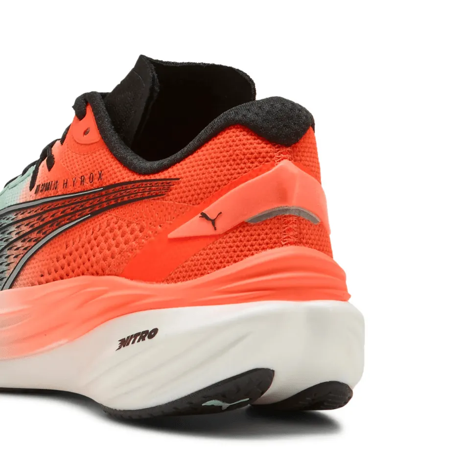 PUMA Women's Deviate NITRO 3 Hyrox Running Shoes in Mint Melt/Glowing Red AW25 Ultra Cushioned Sole