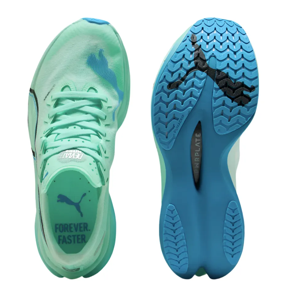 Long   Lasting Quality PUMA Women's Deviate NITRO Elite 3 Running Shoes in Mint Melt/Speed Blue AW25