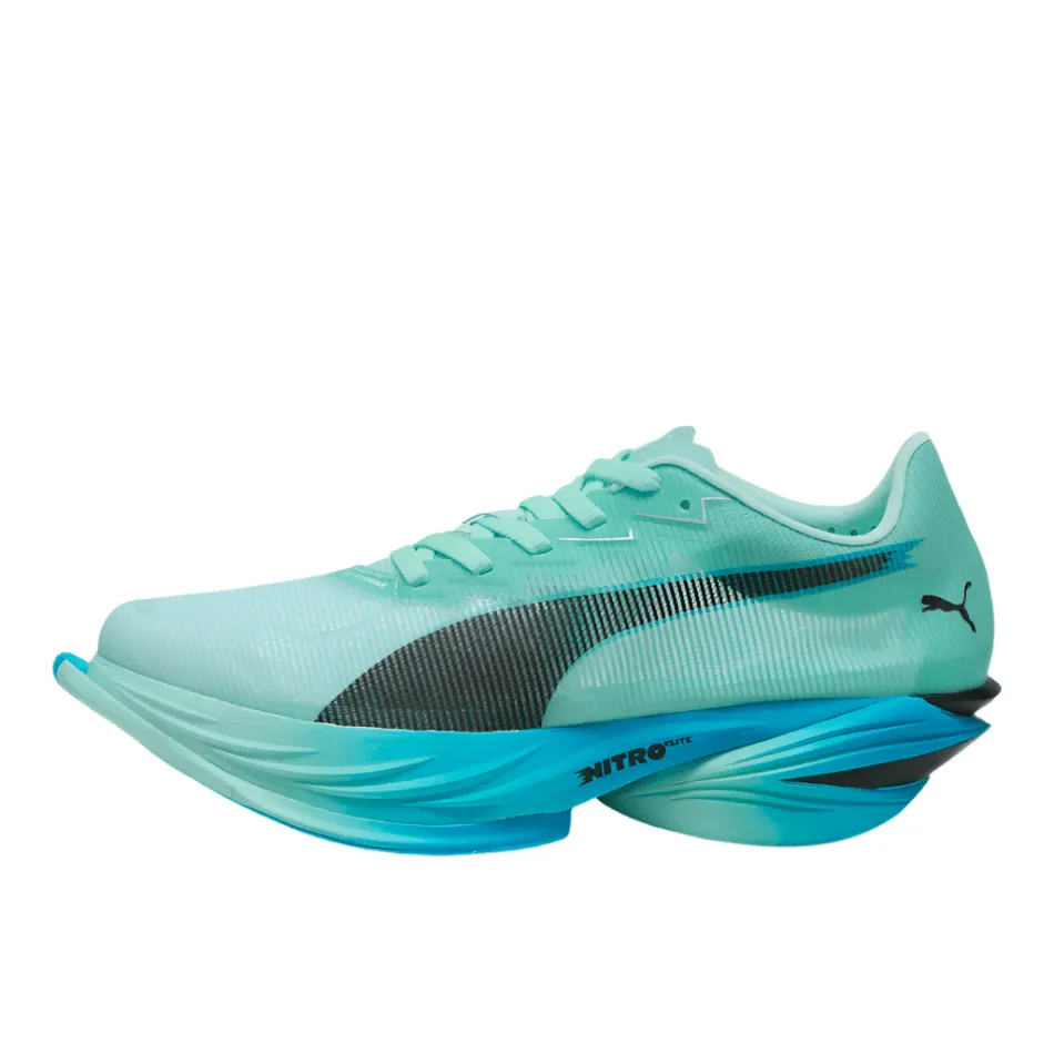 Collared Ankle Casual Wear PUMA Women's Fast-R NITRO Elite 3 Running Shoes in Mint Melt/Speed Blue AW25