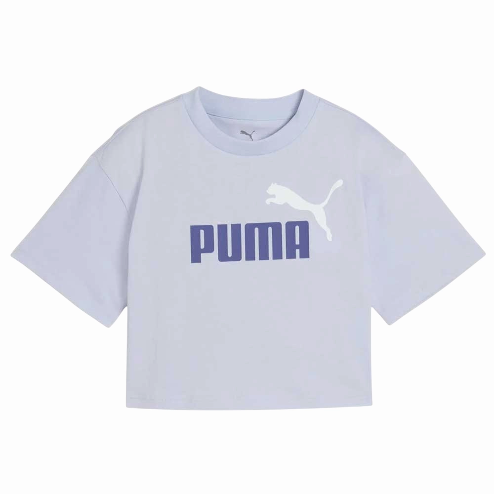 Relaxed and Easy Puma Crop Top Ragazza 686071-47 Glicine Essential Logo Grande