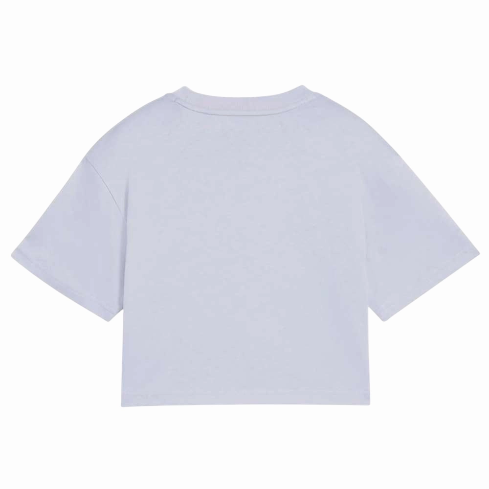 Puma Crop Top Ragazza 686071-47 Glicine Essential Logo Grande Cozy Look Wear Relaxed Fit Design