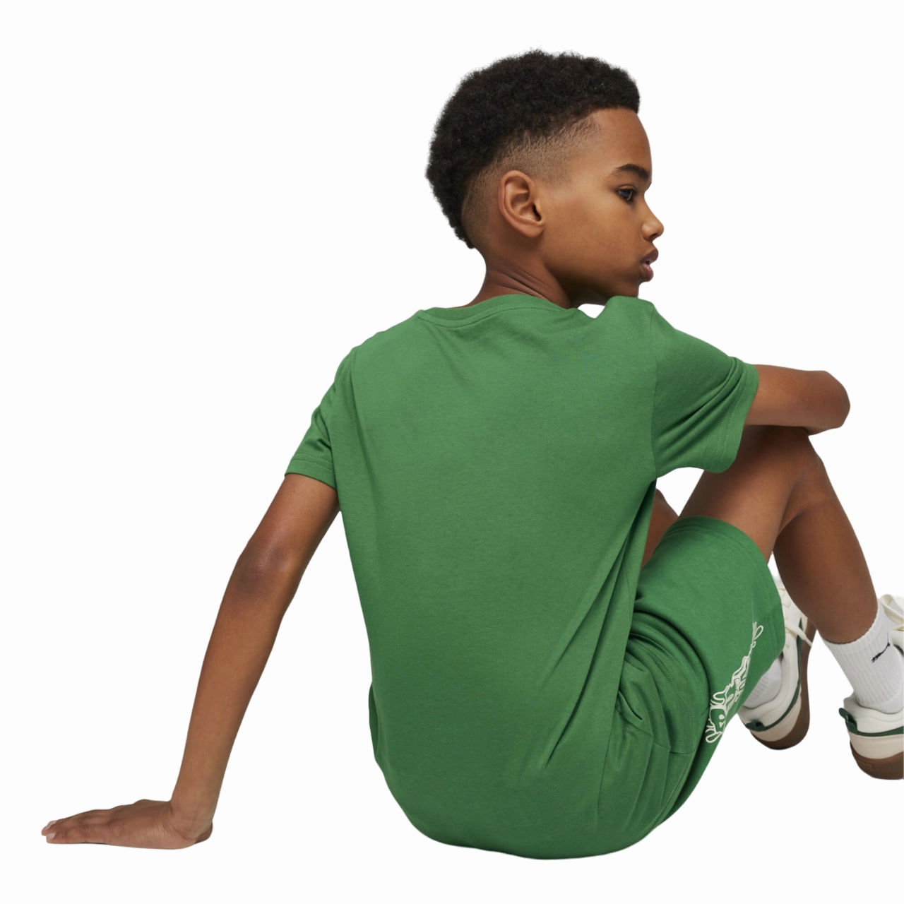 Puma maglietta manica corta da ragazzo Ess Mid 90s 679720-86 verde Soft Brushed Finish Smooth Jersey Texture