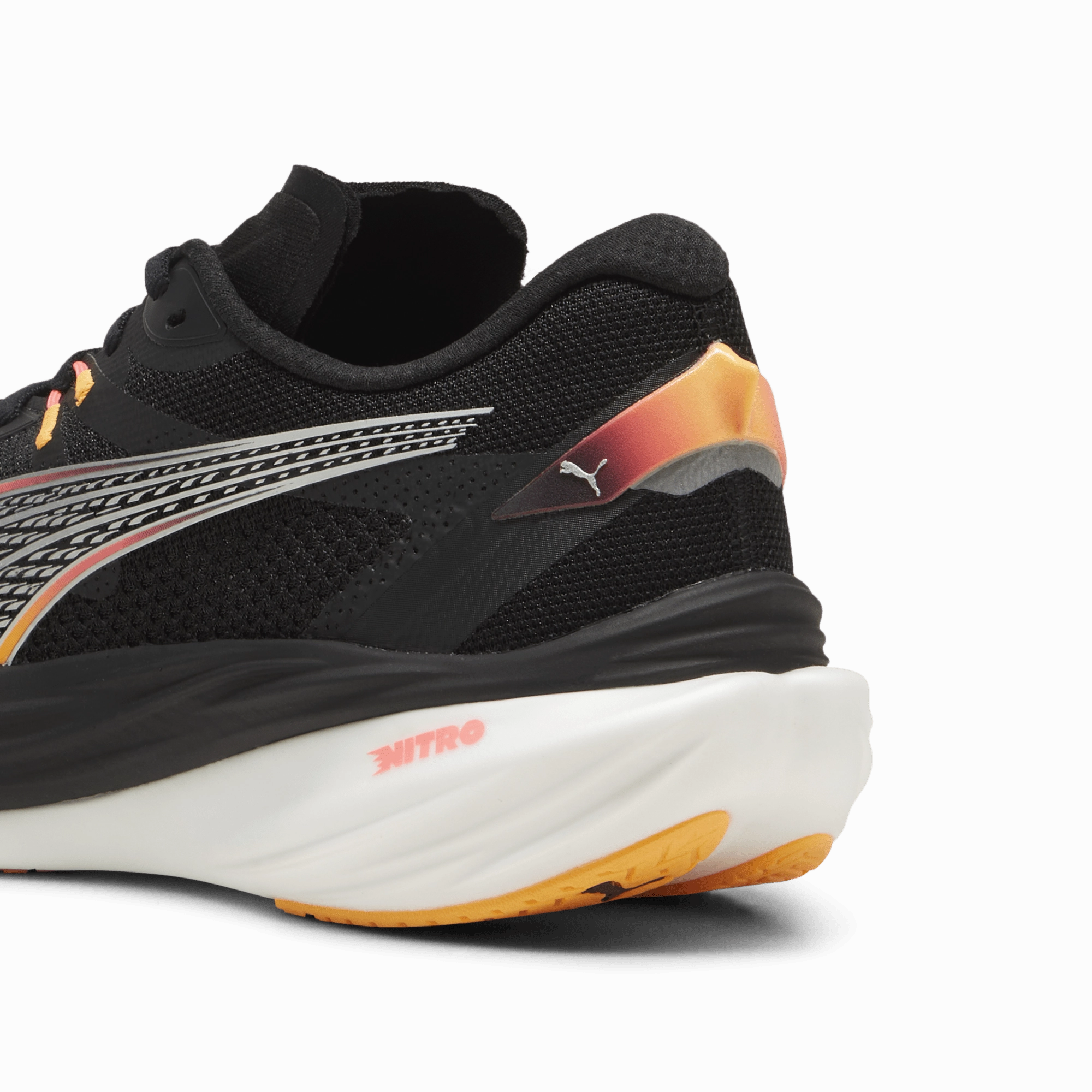 Endurance - running gym - goer Puma Men's Deviate Nitro 3 Running Shoes in Black/Sun Stream AW24